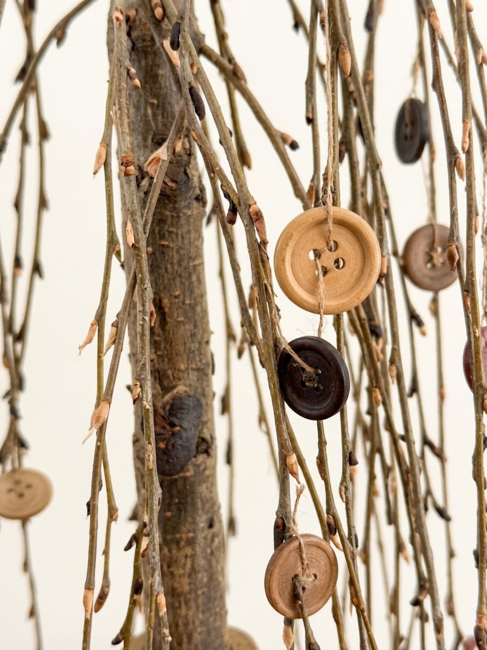 Curated Rustic Button Tree Table Decor in Brown - Picture 4 of 5